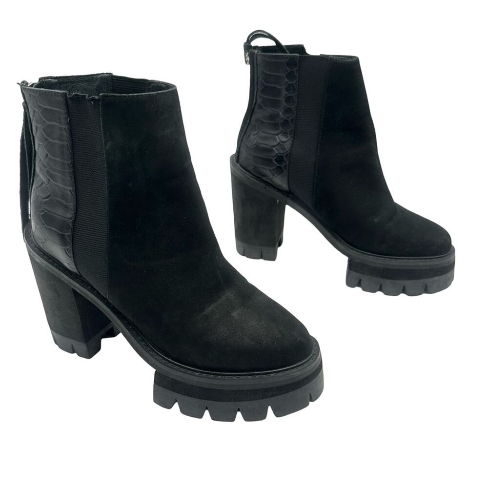YES Shoes  Paula  Platform Ankle Boots - Black soft leather - SIZE 6